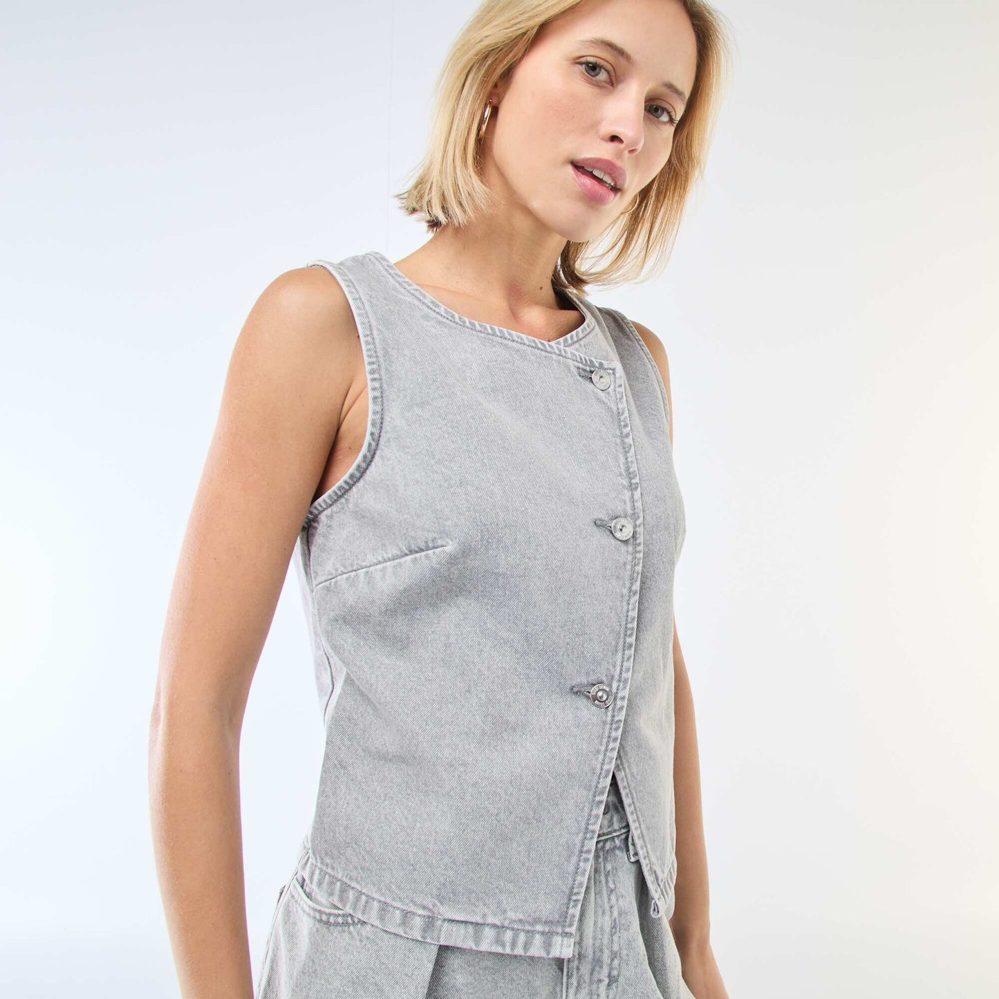 Denim Suit Vest GREY
