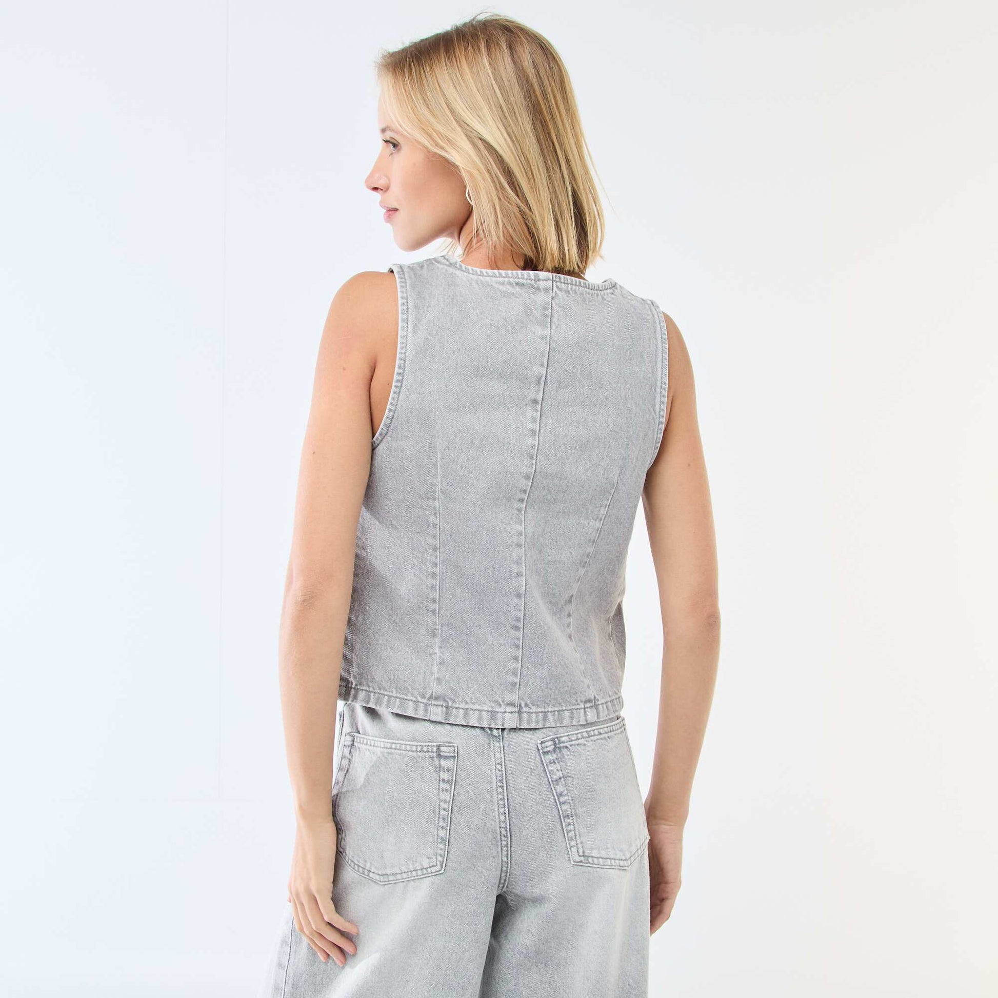 Denim Suit Vest GREY