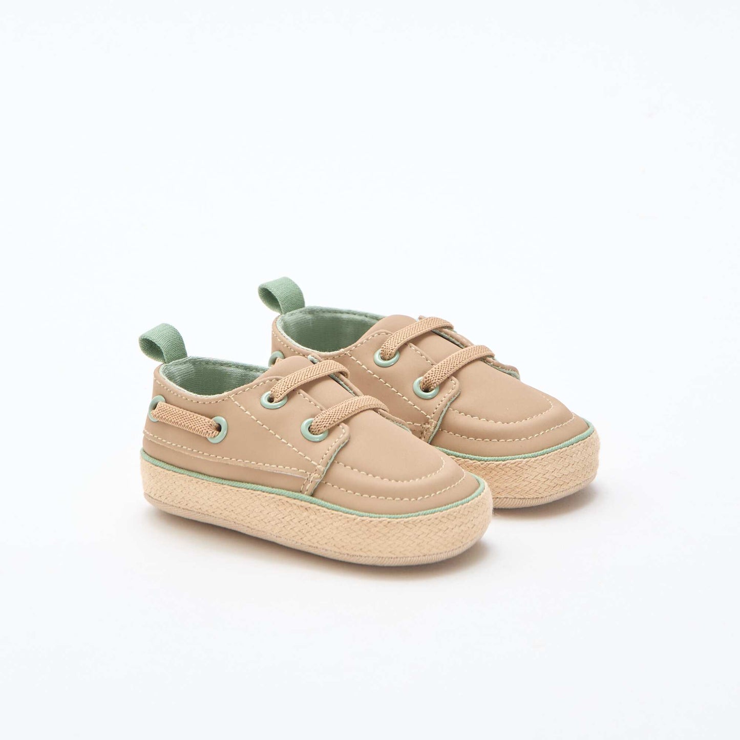 Faux Leather Boat Shoes BEIGE