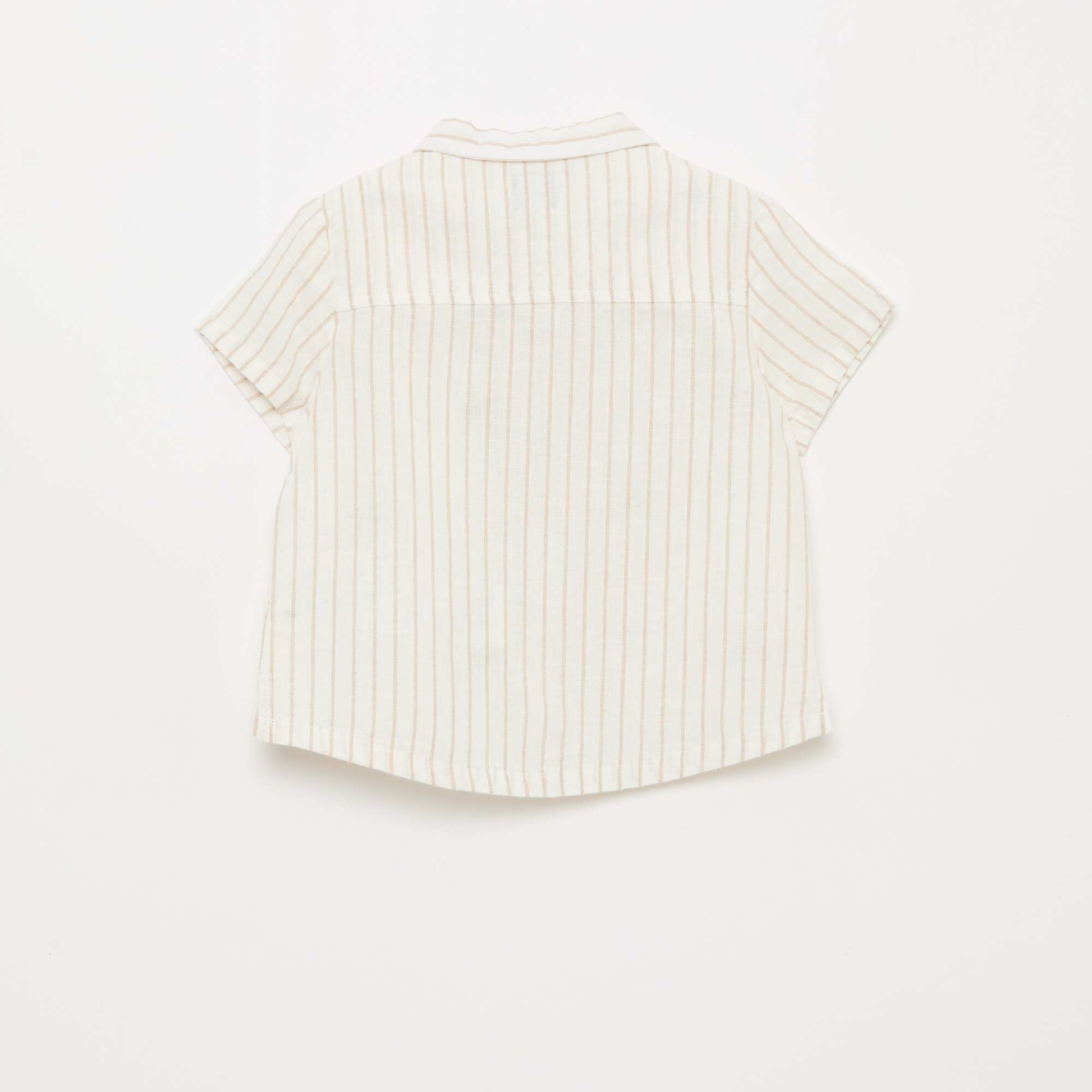 Striped and Patterned Short-Sleeve Shirt WHITE