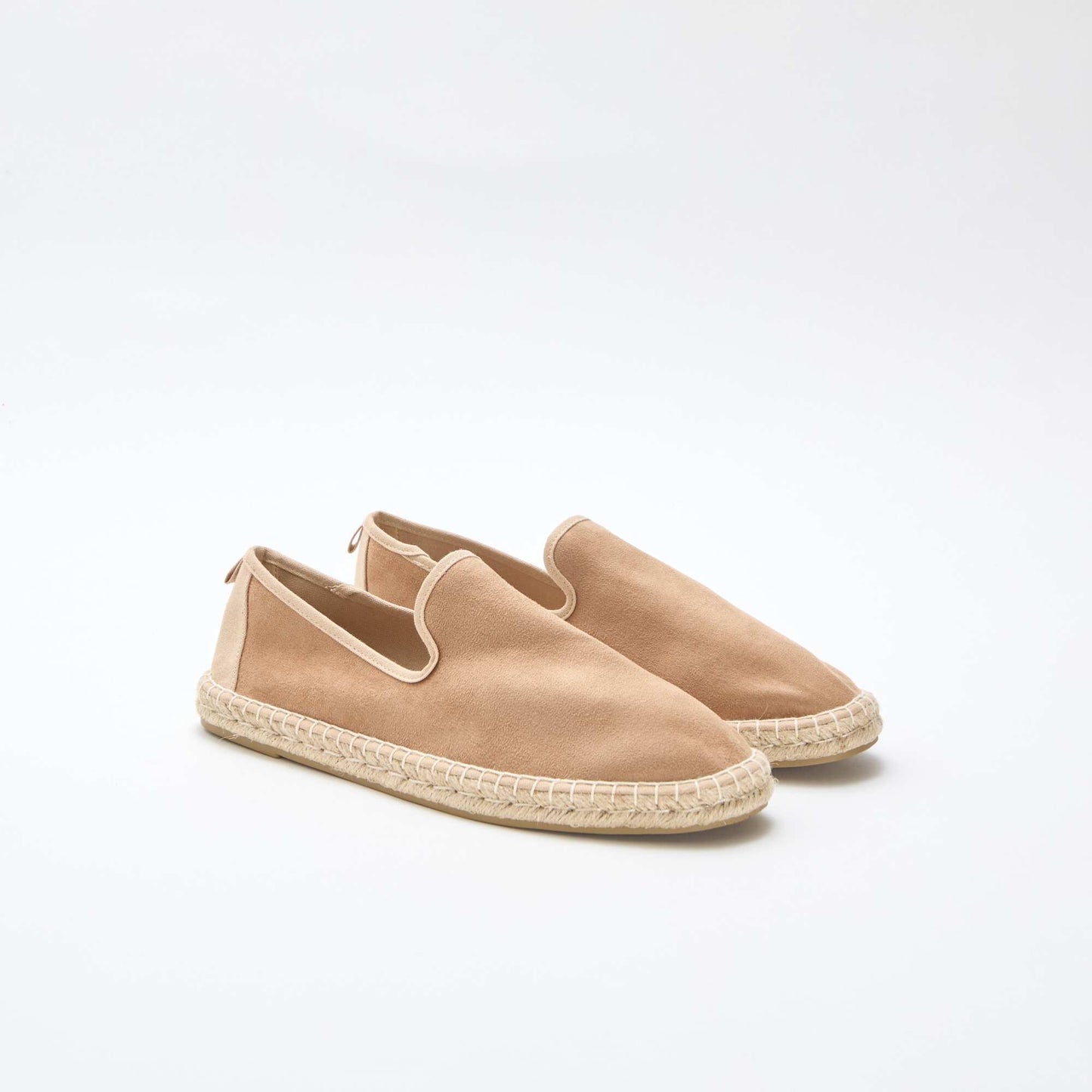 Faux Suede Espadrilles with Flat Sole BROWN