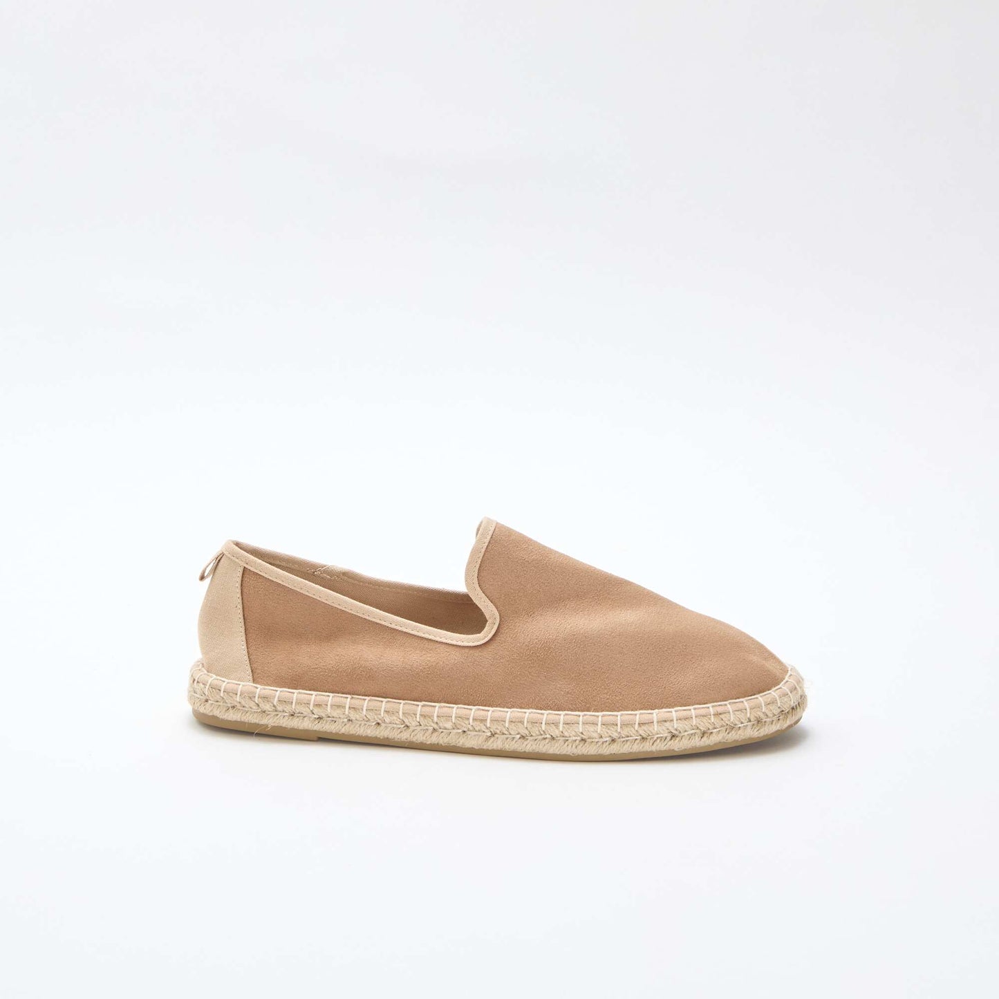 Faux Suede Espadrilles with Flat Sole BROWN