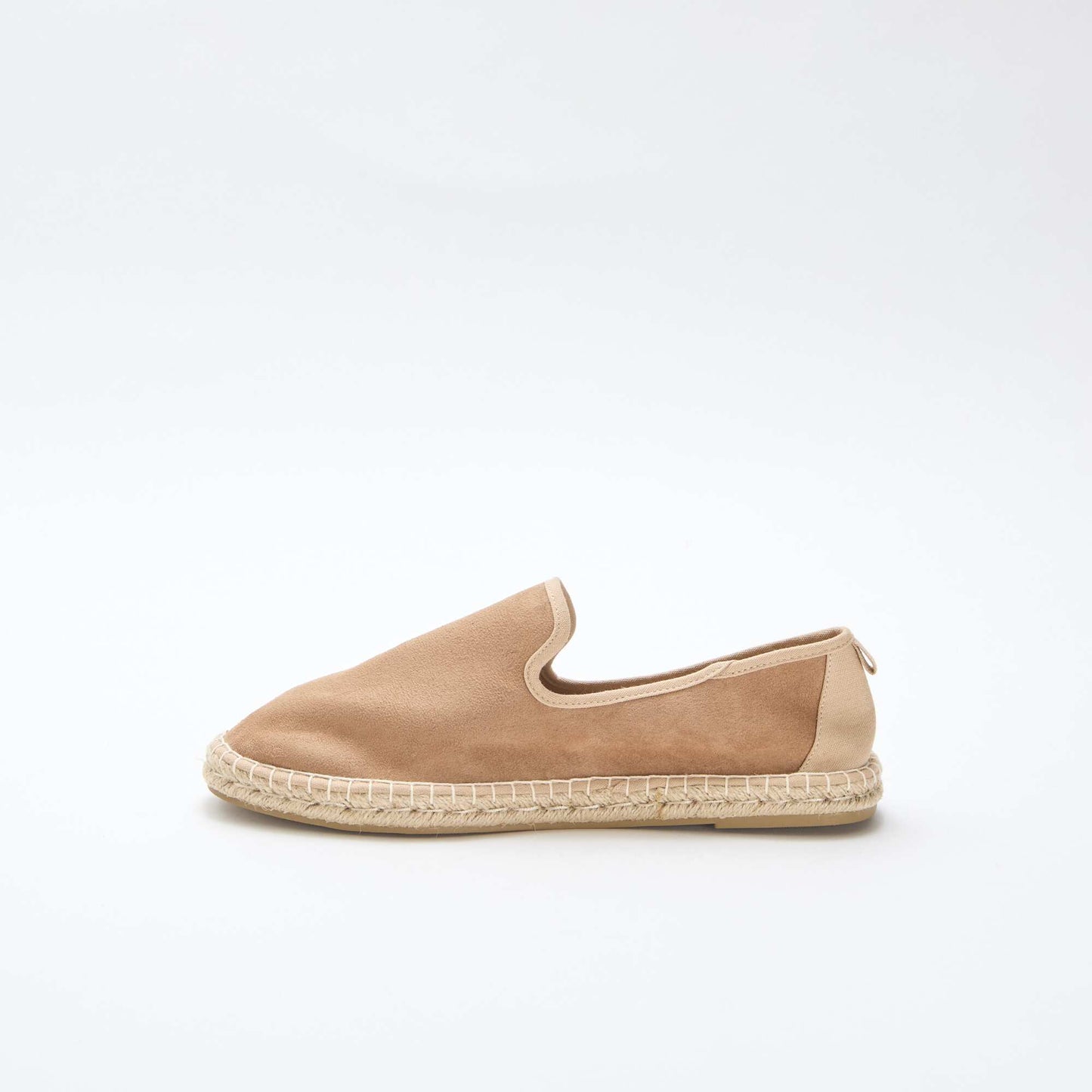 Faux Suede Espadrilles with Flat Sole BROWN