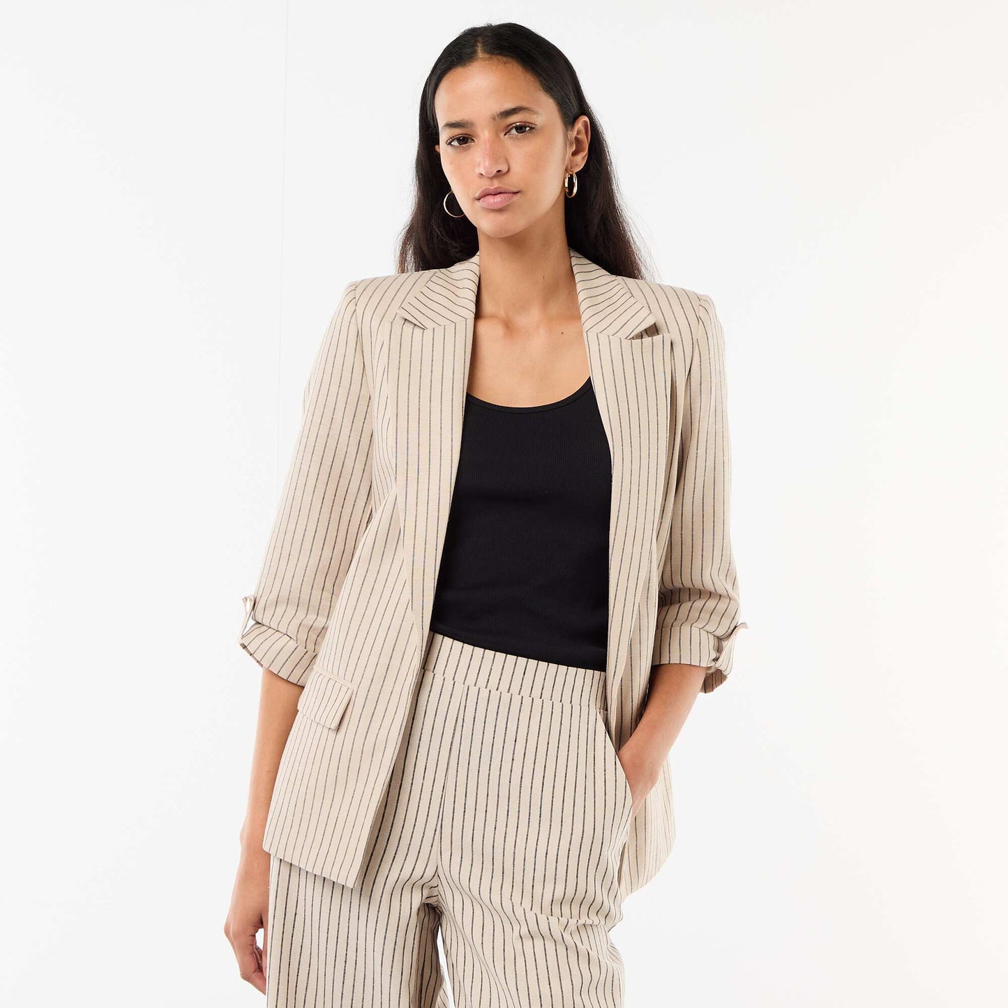 Longline Blazer Jacket BEIGE
