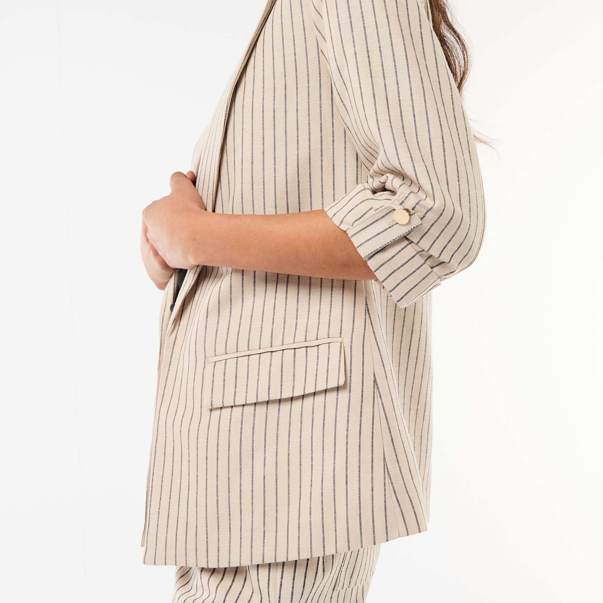 Longline Blazer Jacket BEIGE