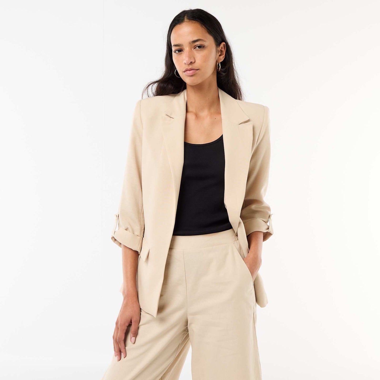 Longline Blazer Jacket BEIGE