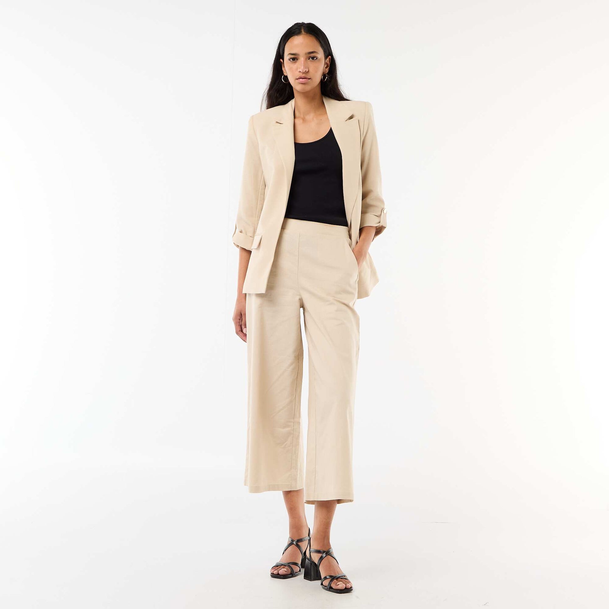 Longline Blazer Jacket BEIGE