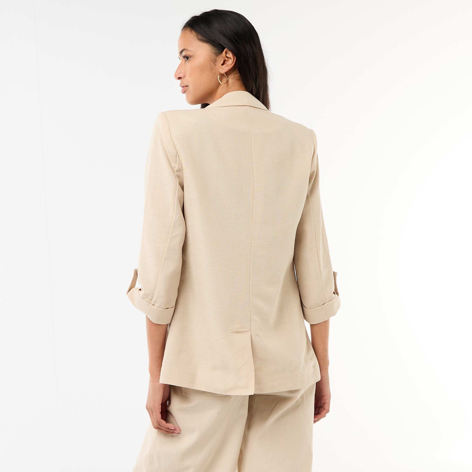 Longline Blazer Jacket BEIGE