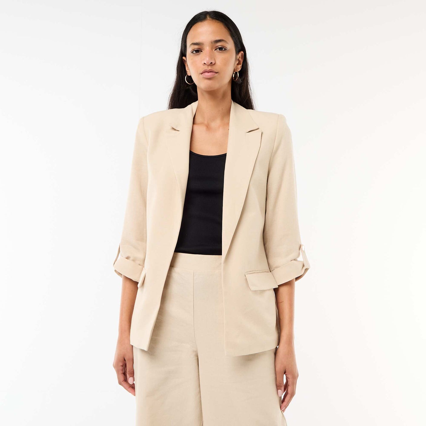 Longline Blazer Jacket BEIGE