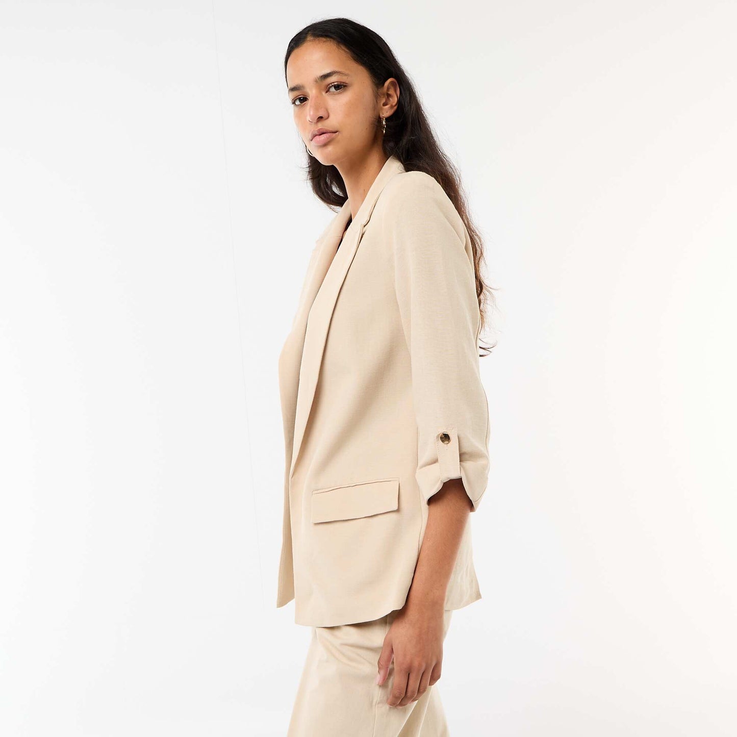 Longline Blazer Jacket BEIGE