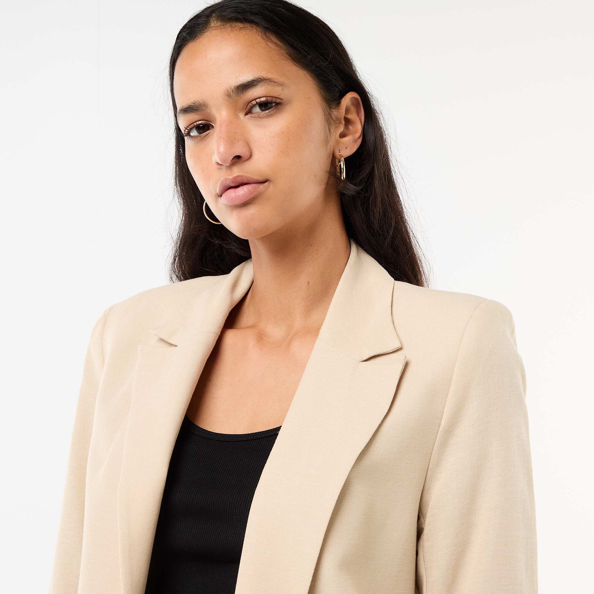 Longline Blazer Jacket BEIGE