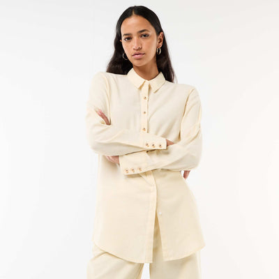 Shirt with Gold Button Detail BEIGE