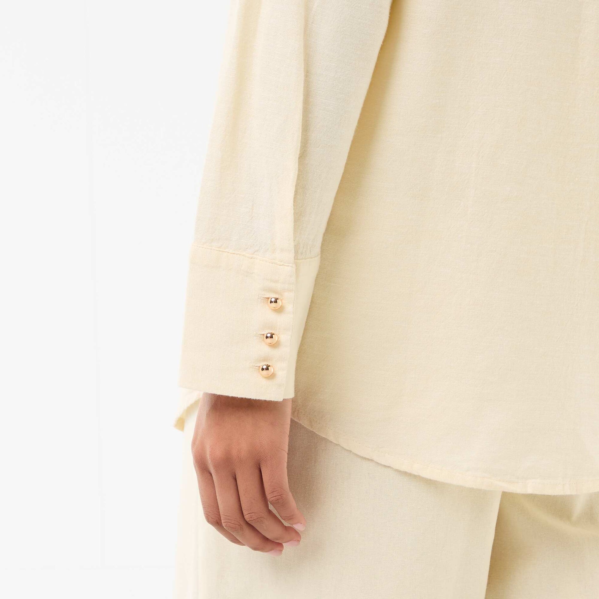 Shirt with Gold Button Detail BEIGE