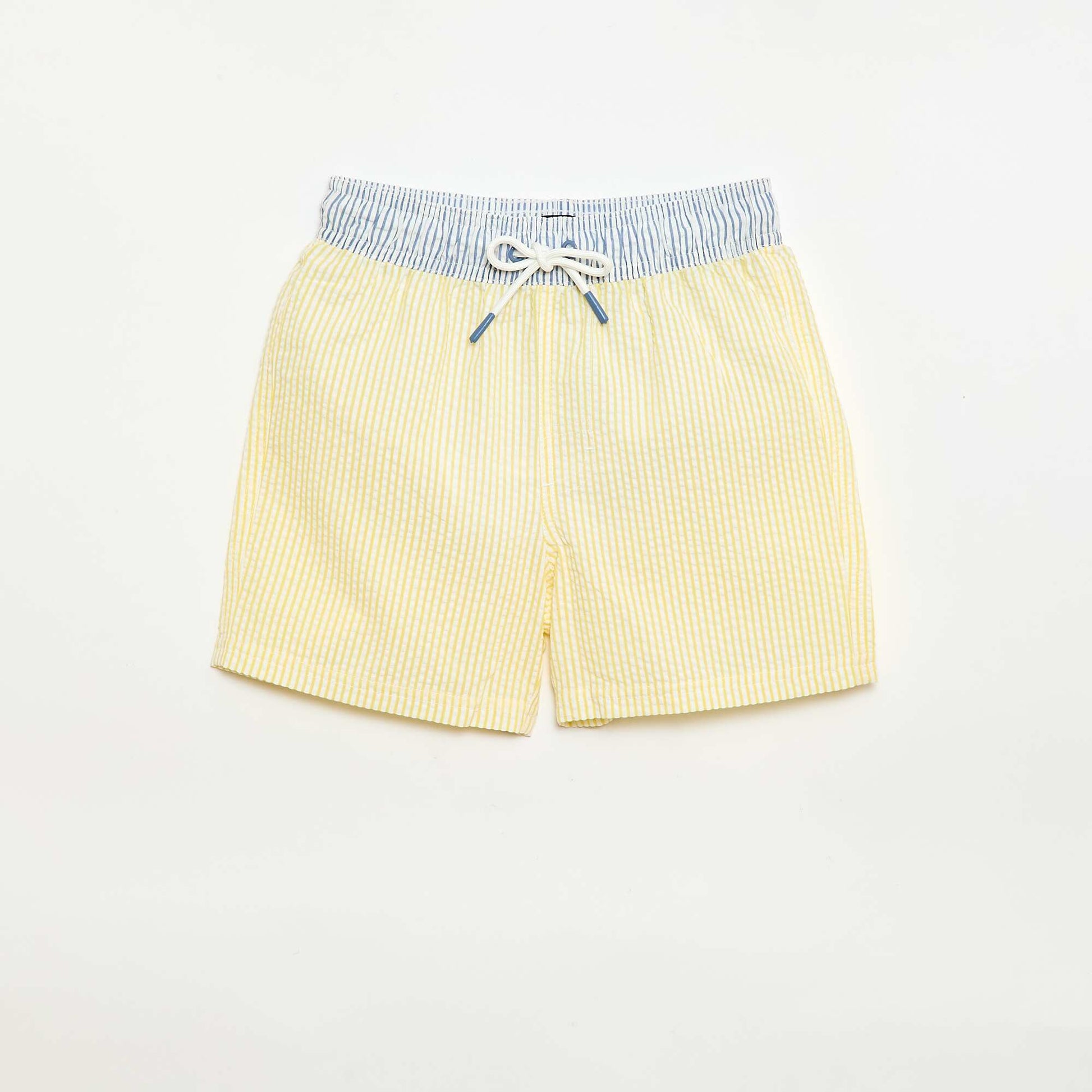 Striped Swim Shorts with Drawstrings YELLOW