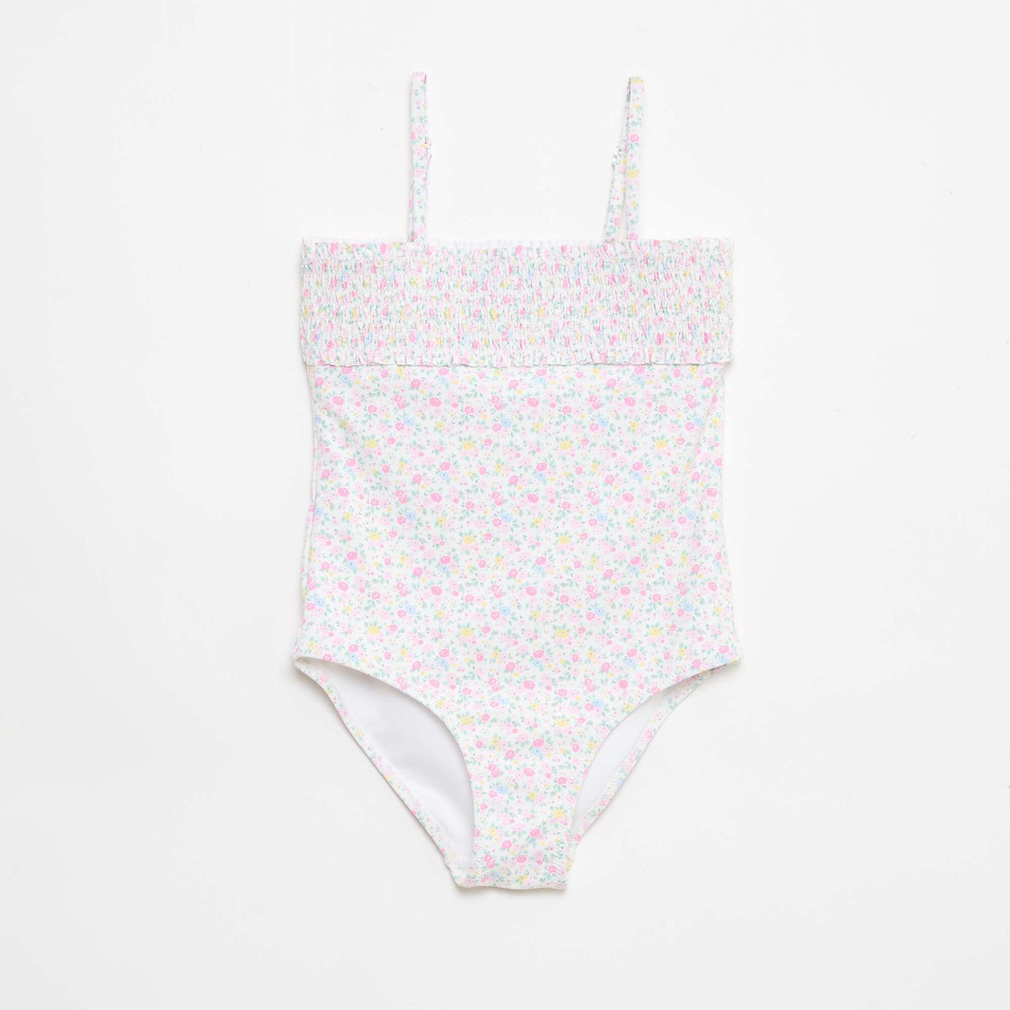Smocked Swimsuit with Scrunchie WHITE