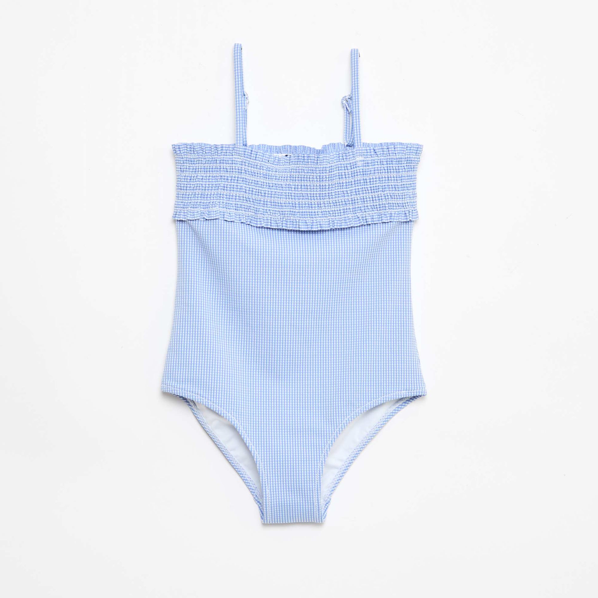 Smocked Swimsuit + Scrunchie - One-Piece BLUE