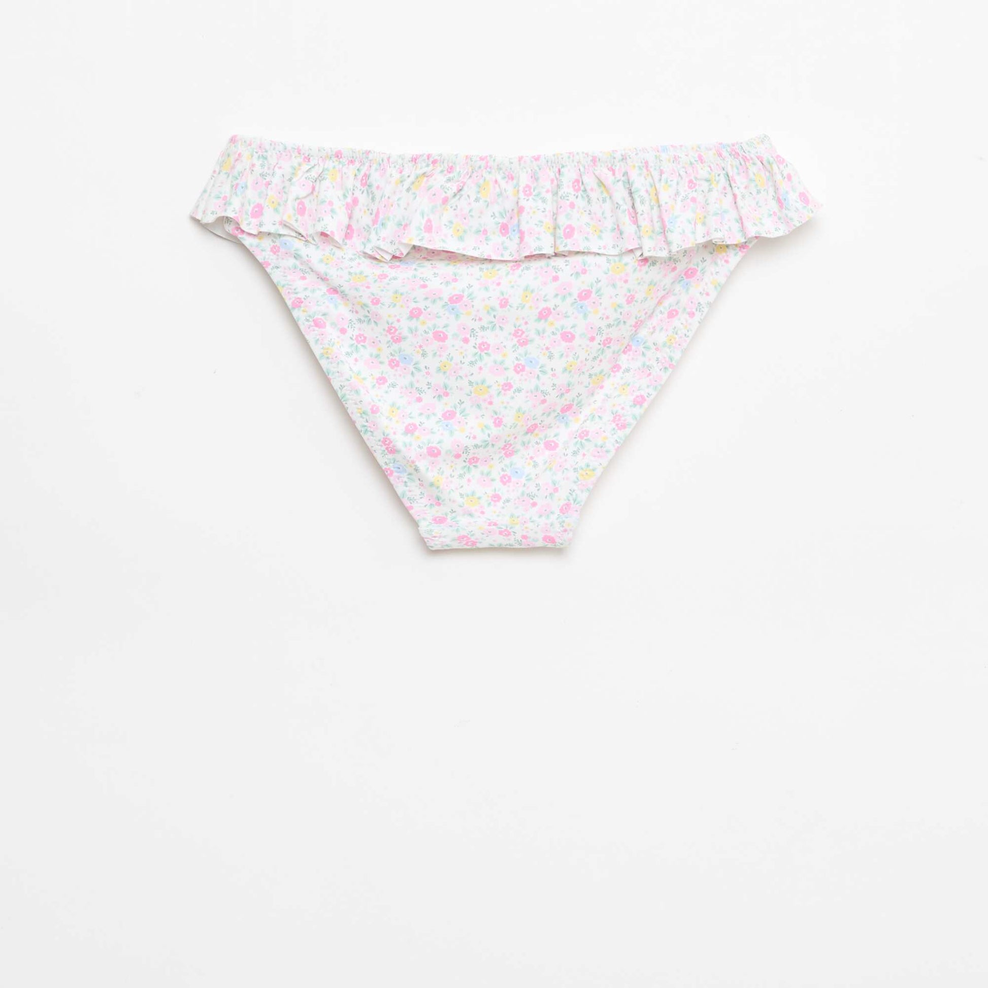 Floral Smocked 2-Piece Swimsuit WHITE