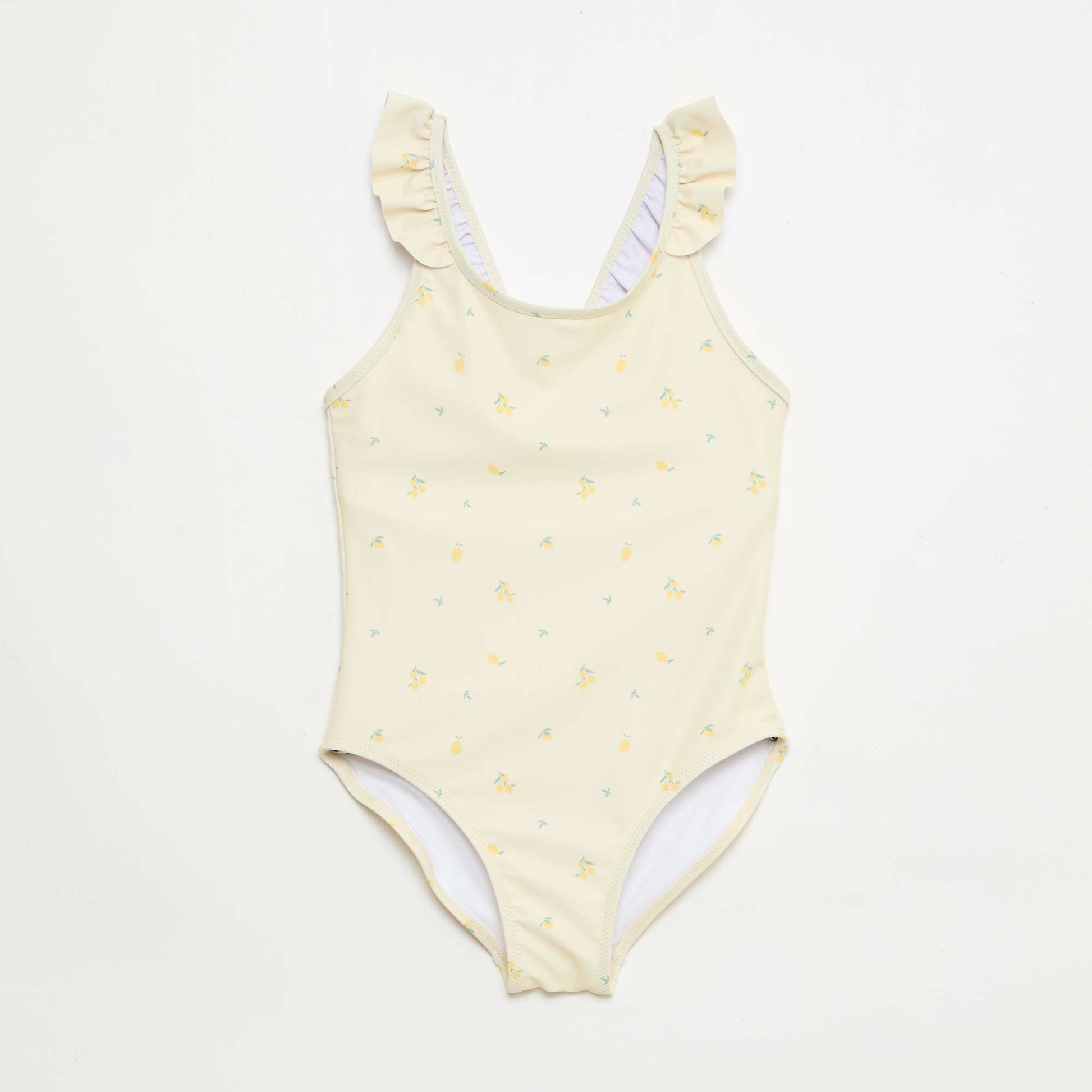 All-Over Tropical Print Swimsuit YELLOW
