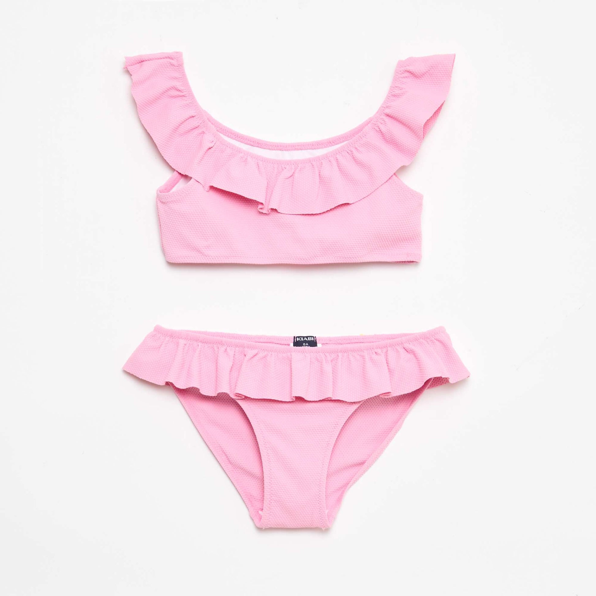 Ruffled Knit Swimsuit - 2 Piece PINK