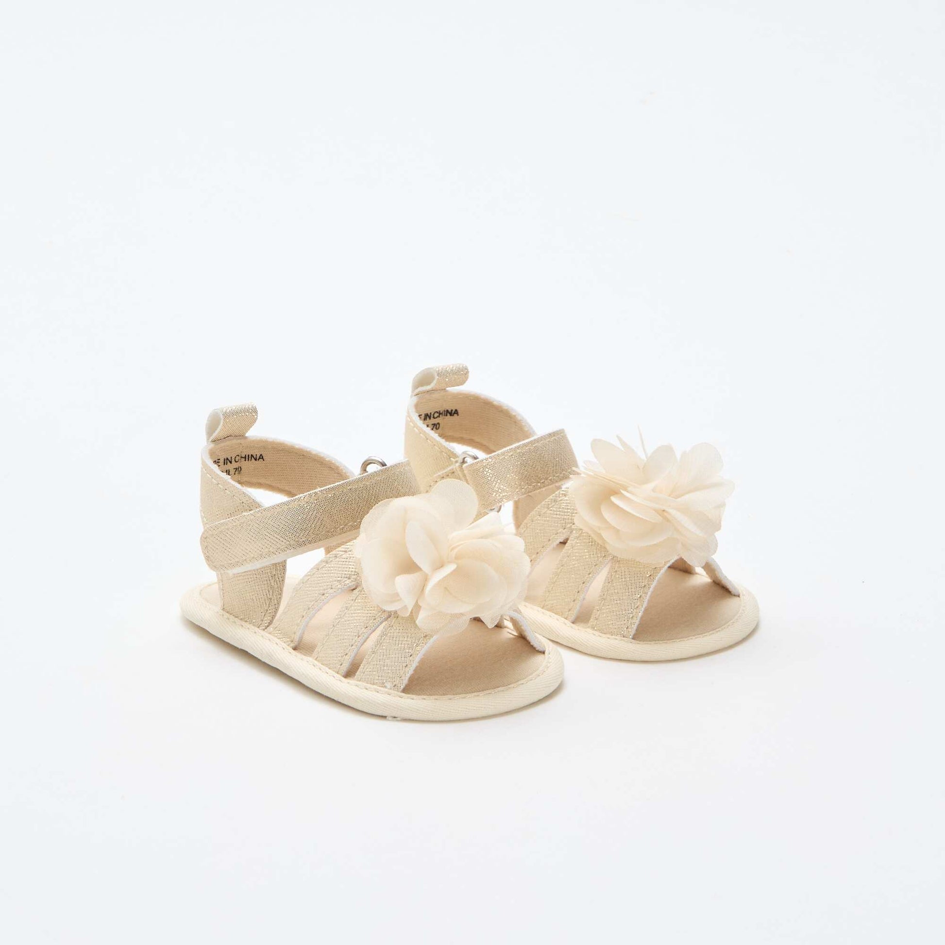 Gold Sandals with Flower YELLOW