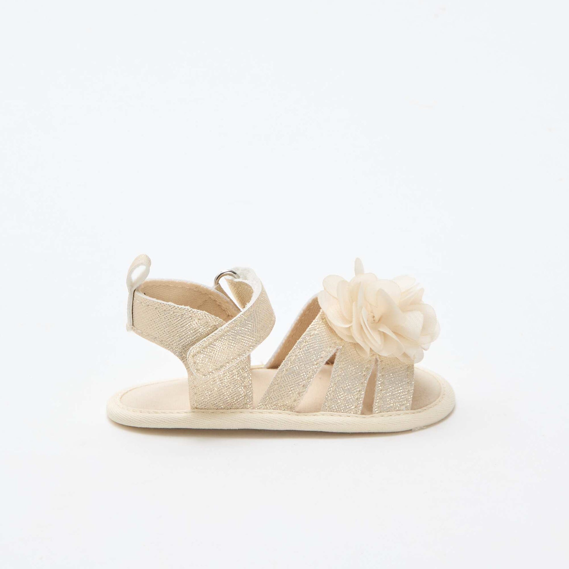 Gold Sandals with Flower YELLOW