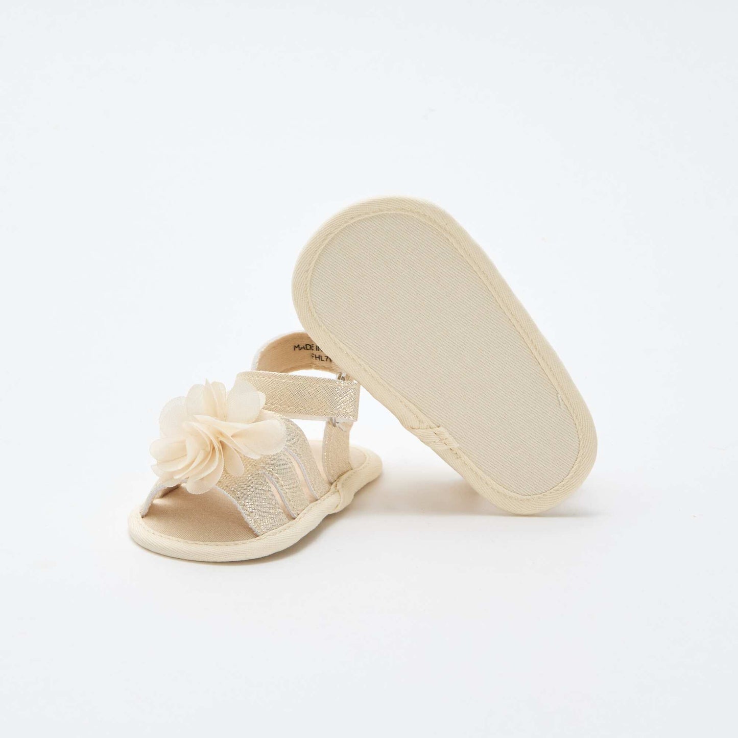 Gold Sandals with Flower YELLOW