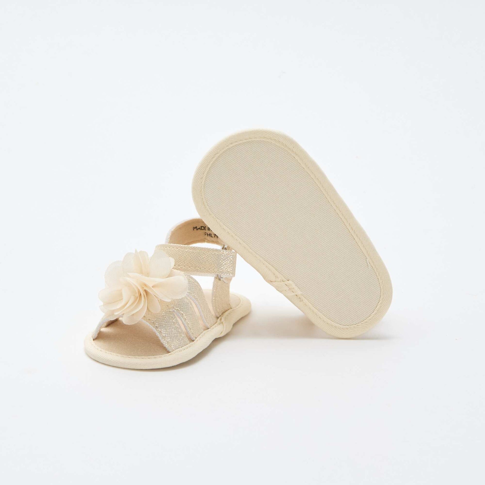 Gold Sandals with Flower YELLOW