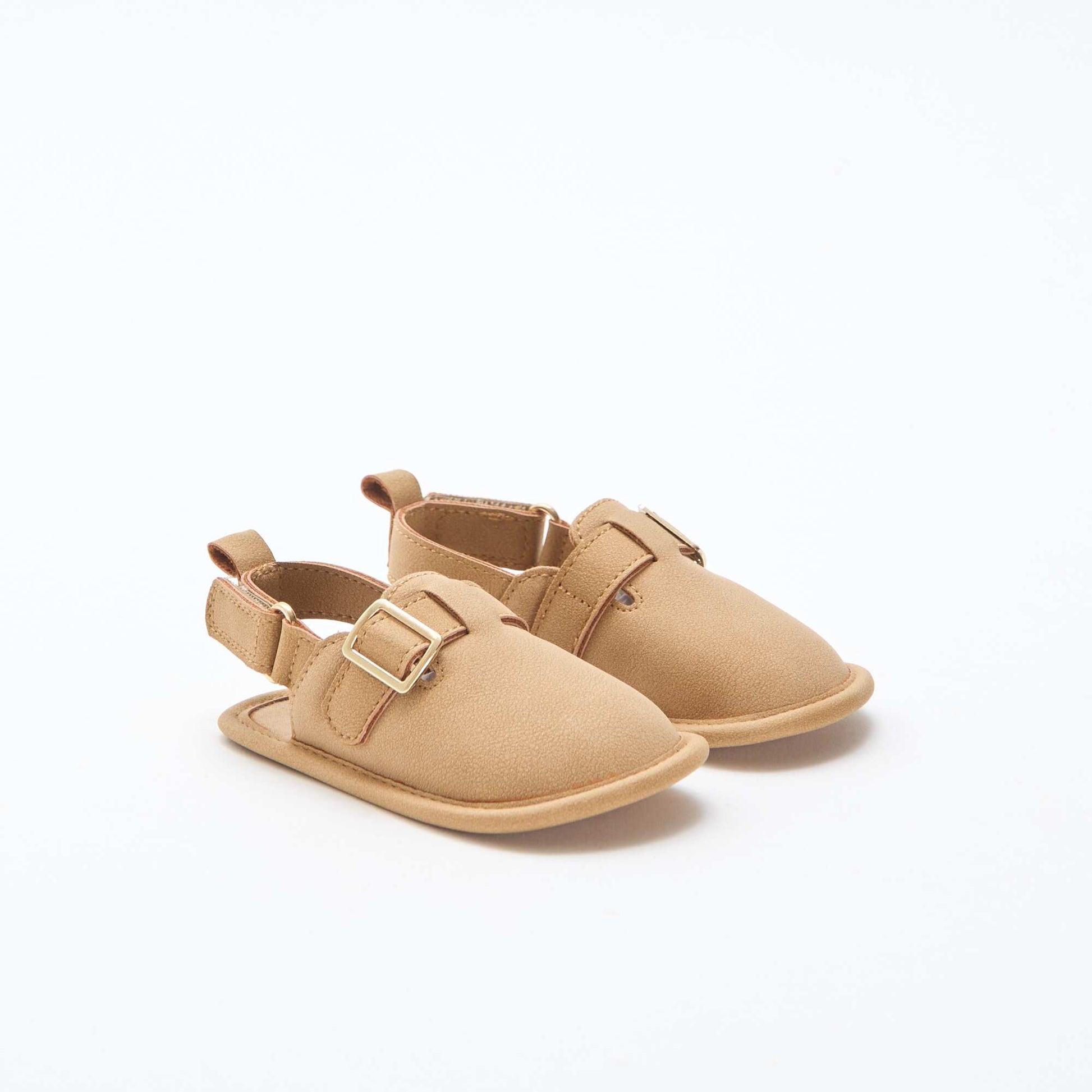 Plain Suedette Sandals BROWN