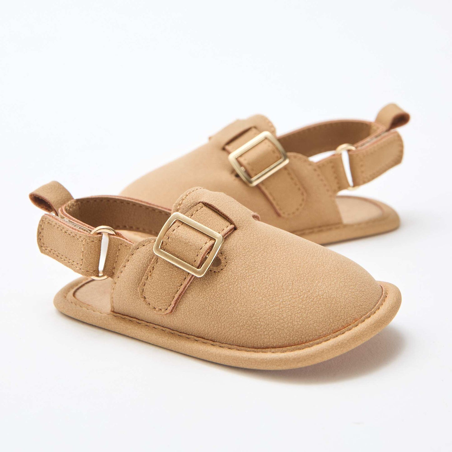 Plain Suedette Sandals BROWN