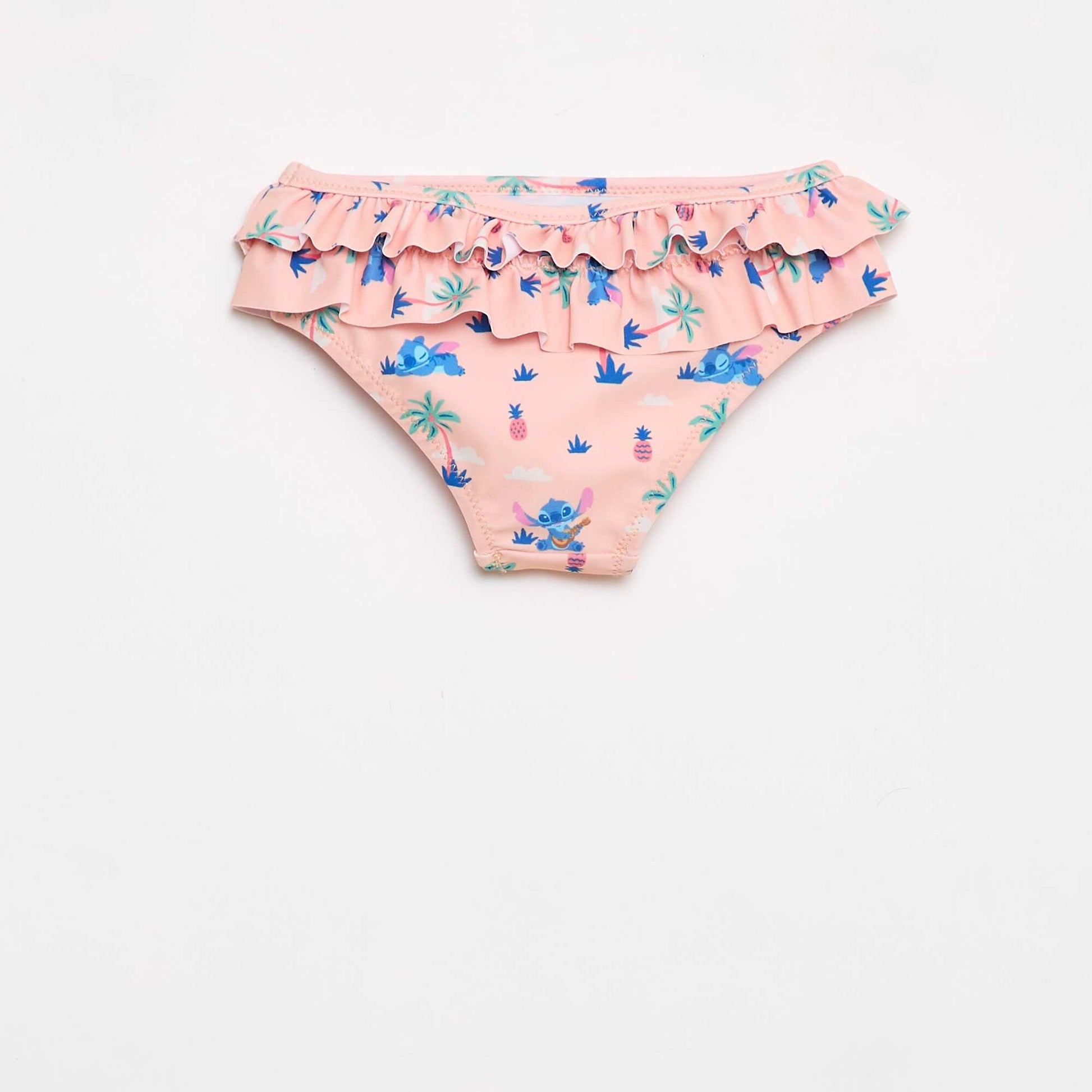 Frilly Patterned Swimsuit ORANGE
