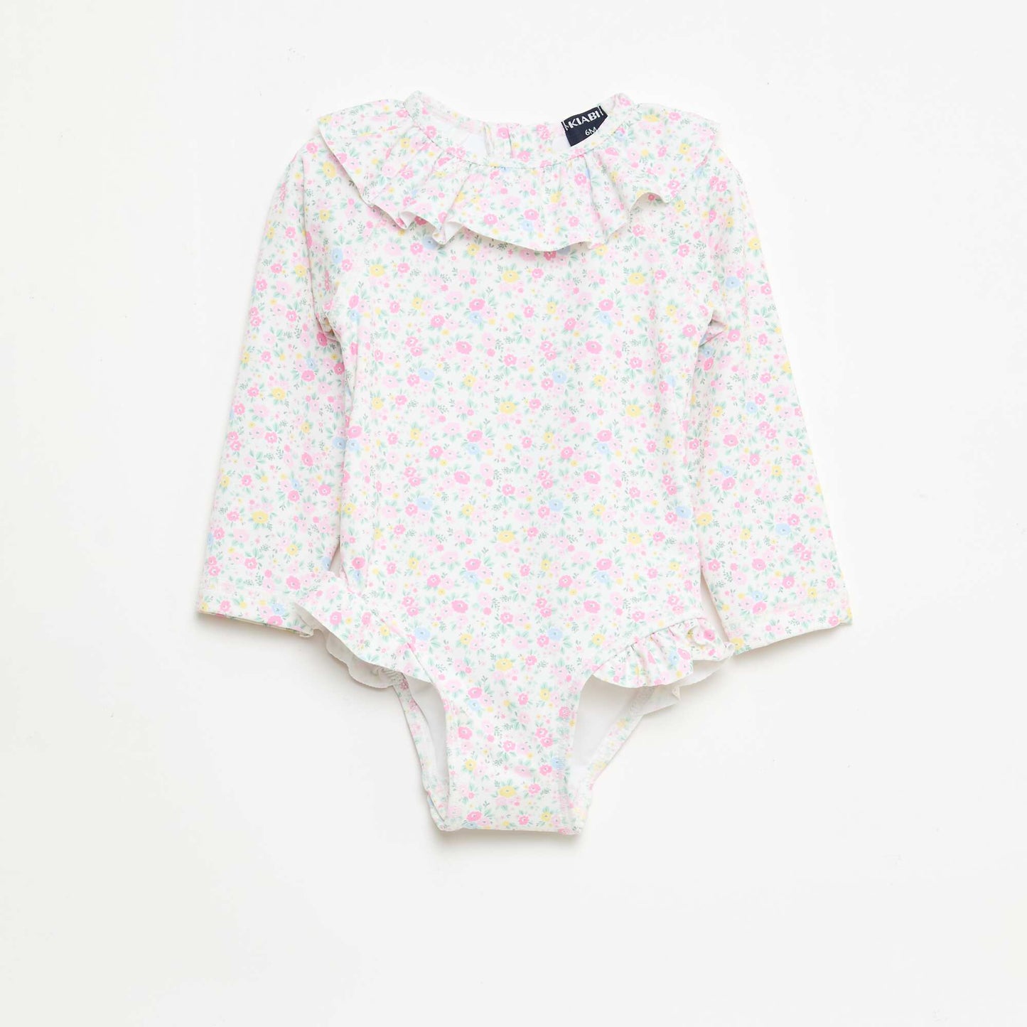 Long-Sleeve Swimsuit Onesie WHITE
