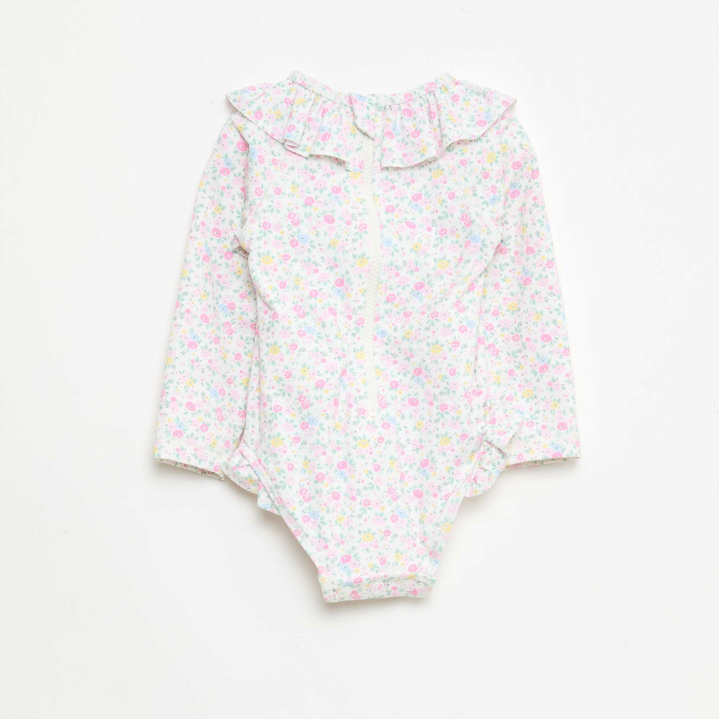 Long-Sleeve Swimsuit Onesie WHITE