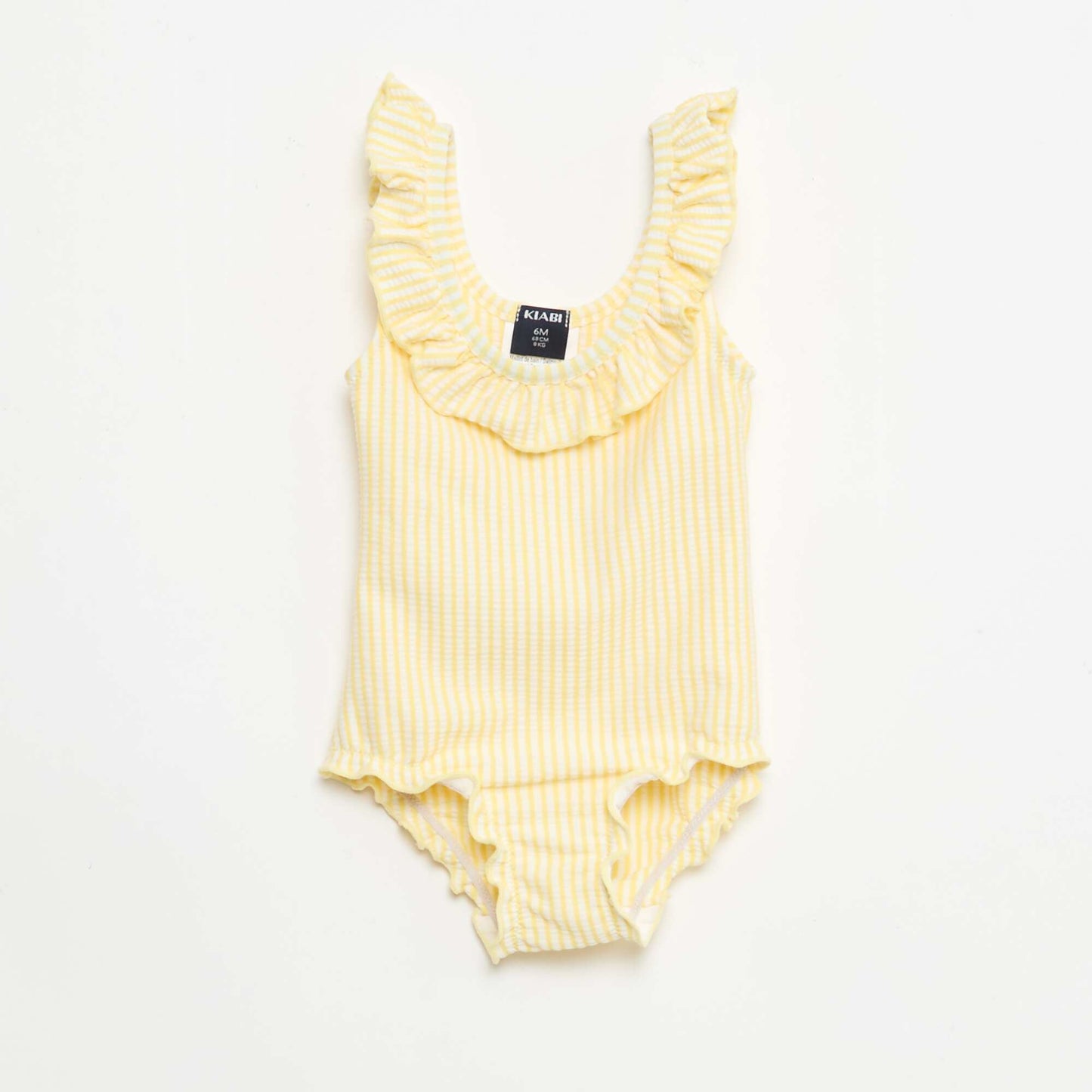 One-piece swimsuit with ruffles YELLOW