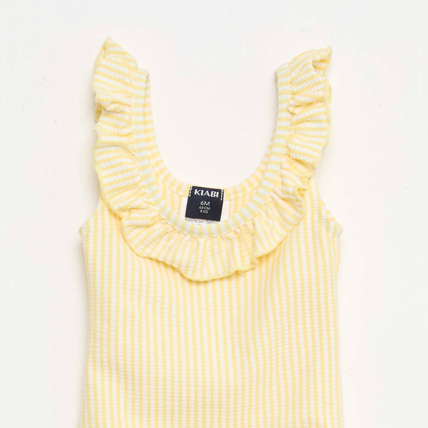 One-piece swimsuit with ruffles YELLOW