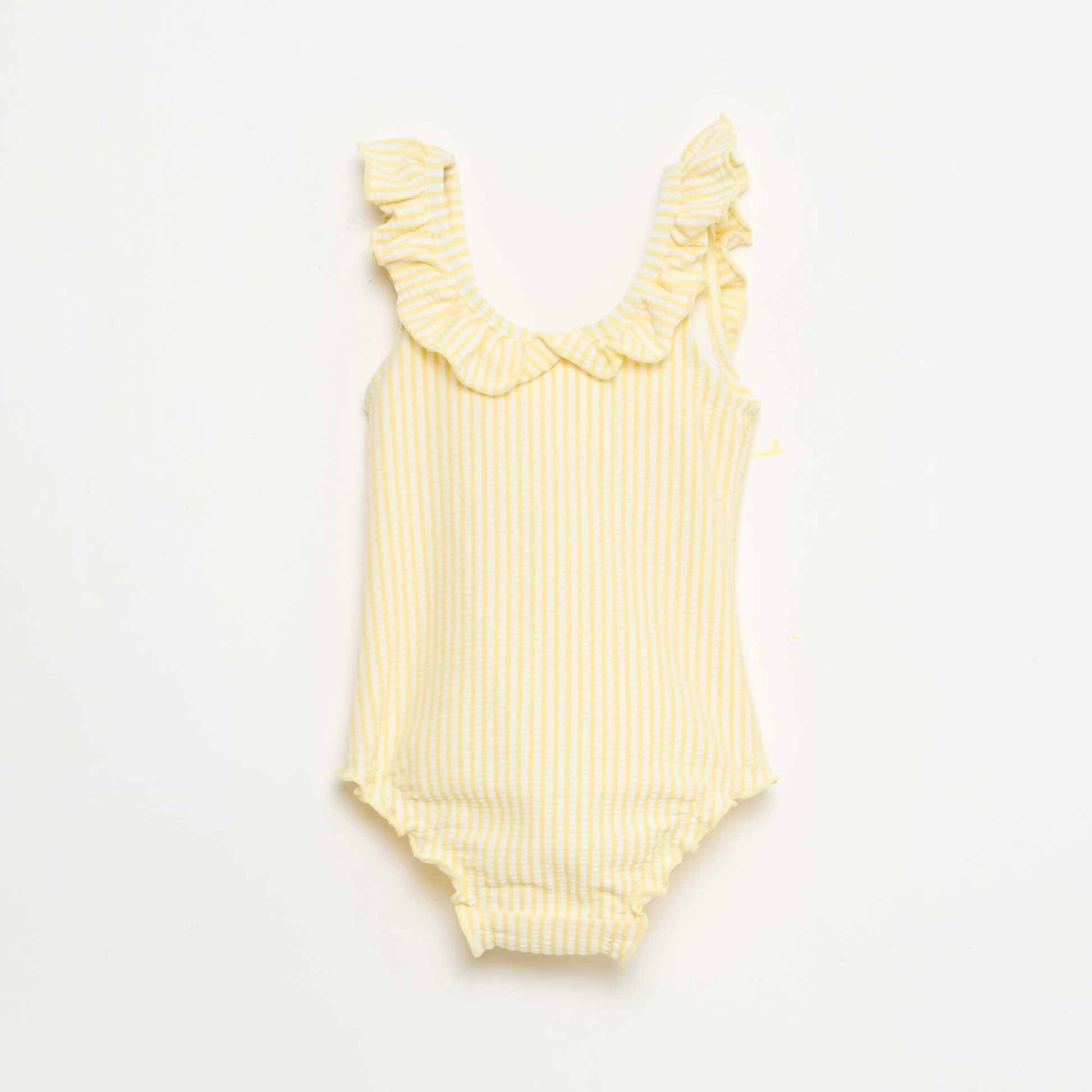 One-piece swimsuit with ruffles YELLOW