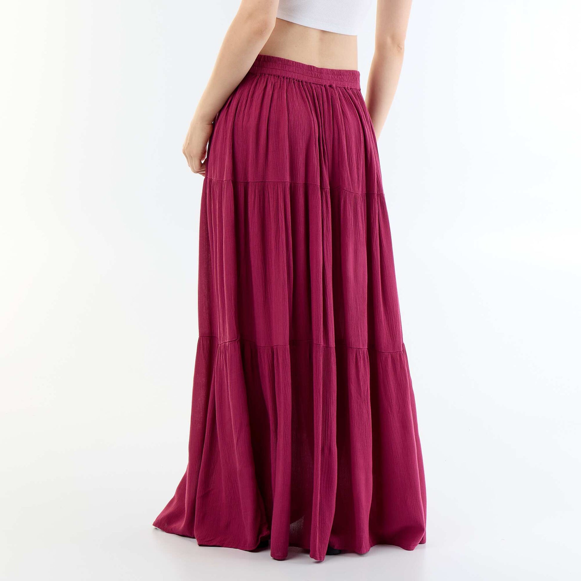 Solid Tiered Skirt PURPLE