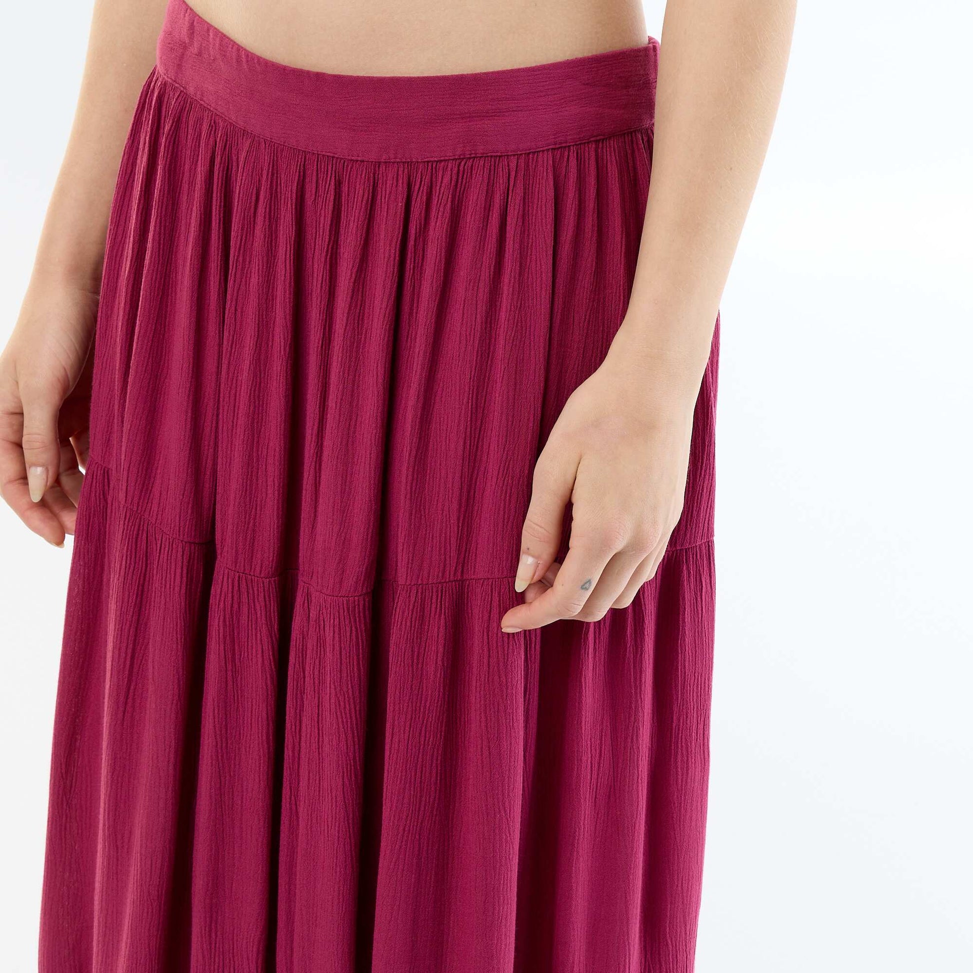 Solid Tiered Skirt PURPLE