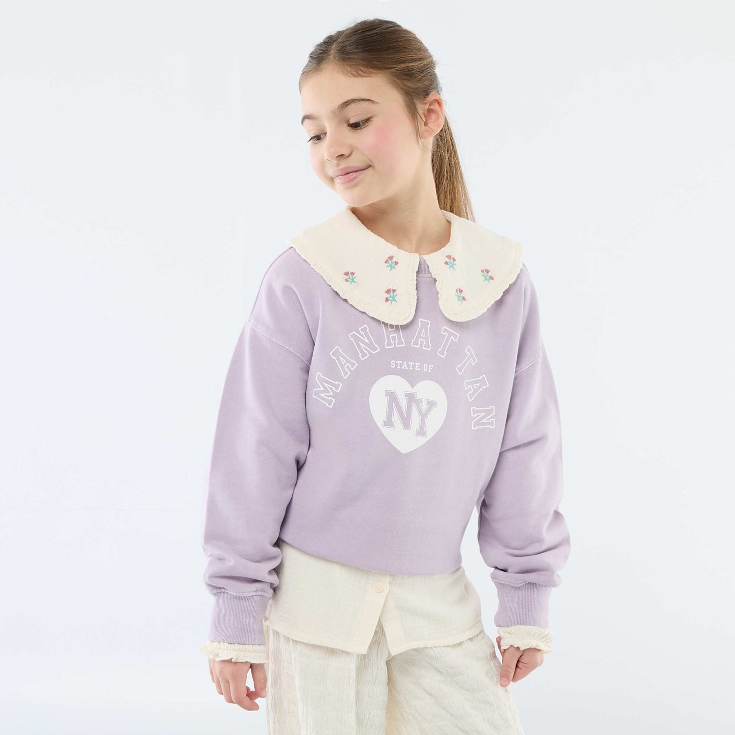 Campus-Style Sweatshirt PURPLE