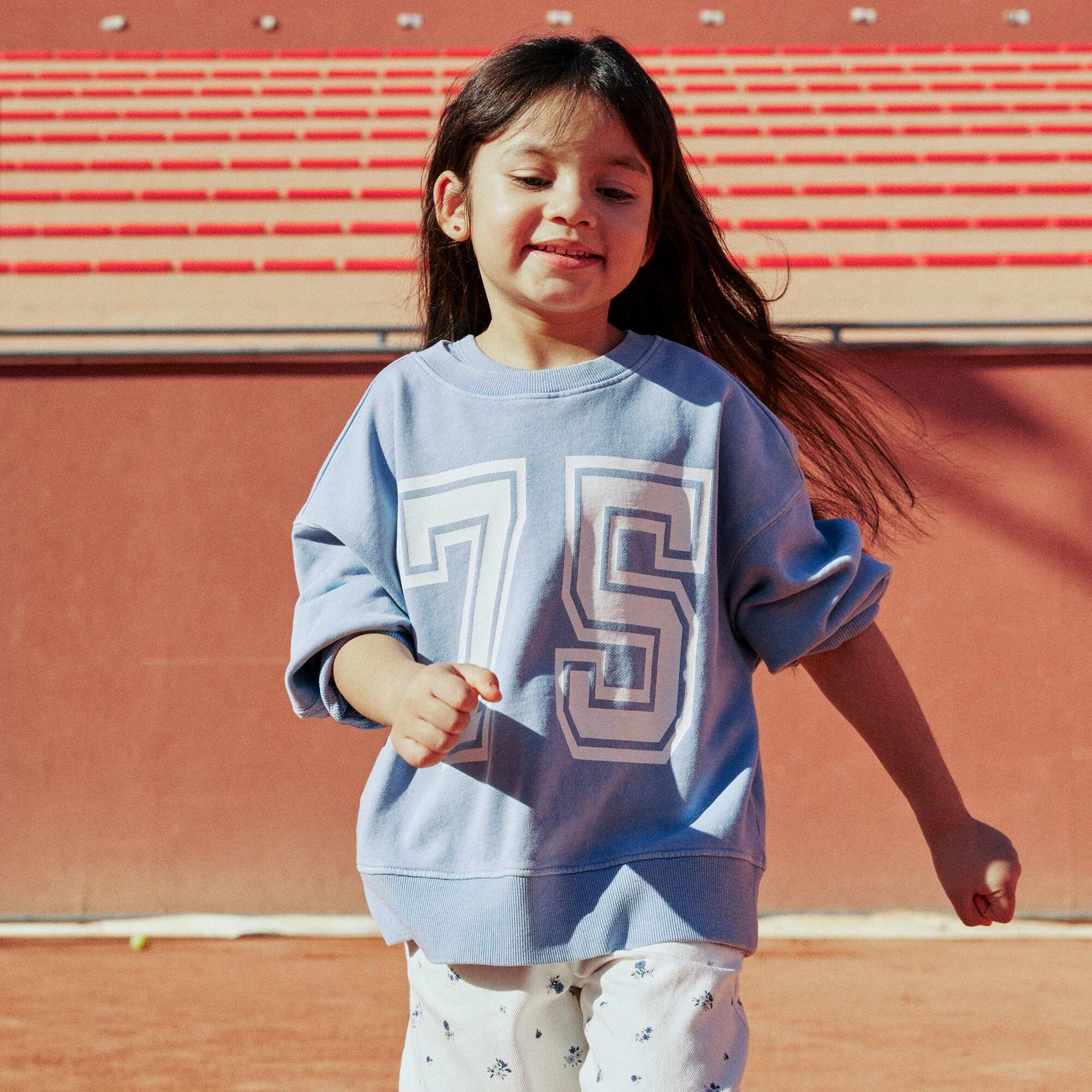Campus-Style Sweatshirt BLUE