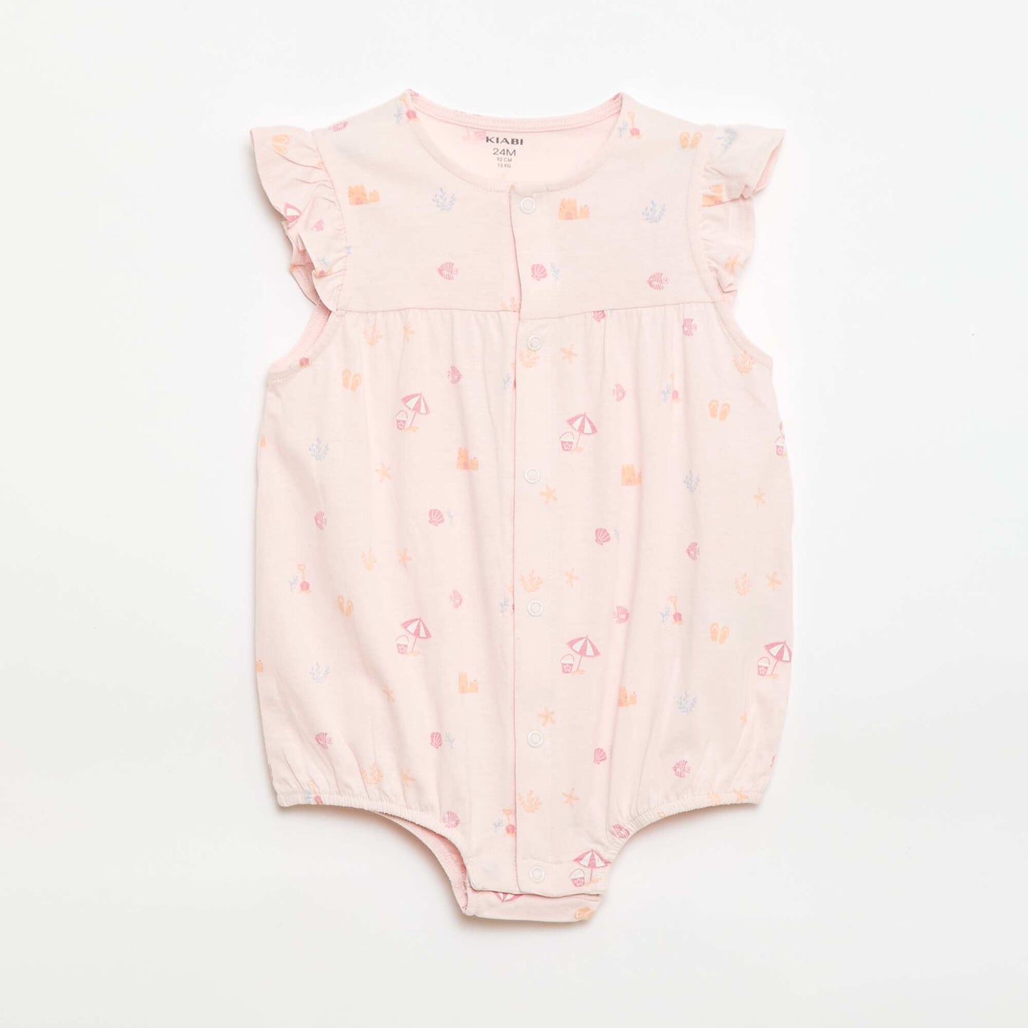 2-Pack Lightweight Sleepsuits with Ruffled Armholes PINK