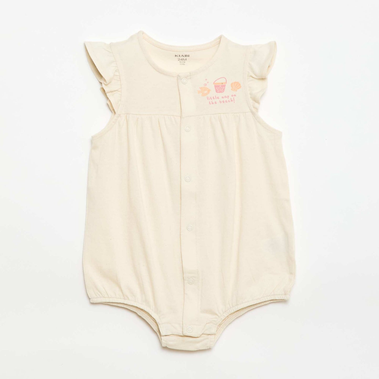 2-Pack Lightweight Sleepsuits with Ruffled Armholes PINK
