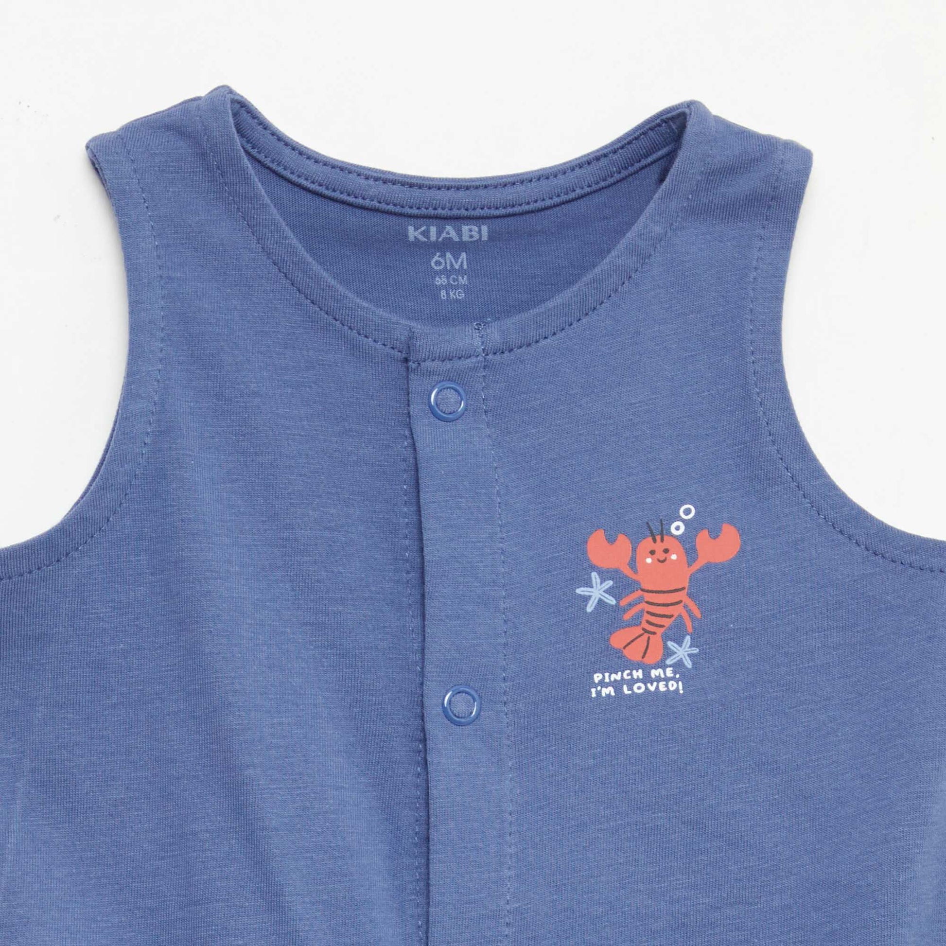 2-Pack Lightweight Sleepsuits with Snap Fastening BLUE