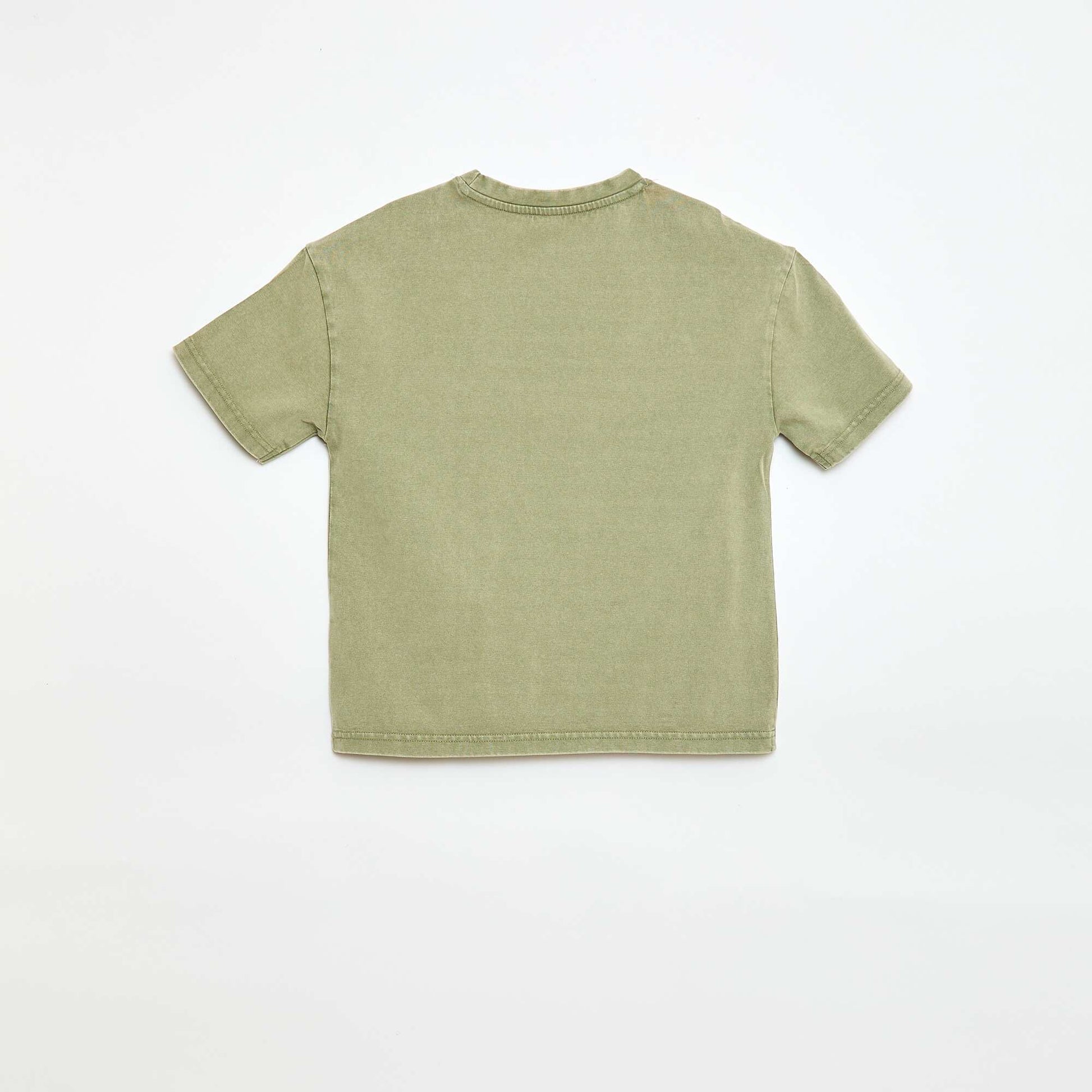 Oversized Washed-Effect T-Shirt KHAKI
