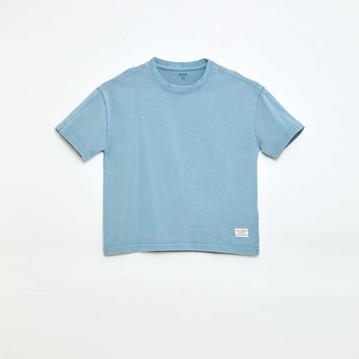Oversized Washed-Effect T-Shirt BLUE