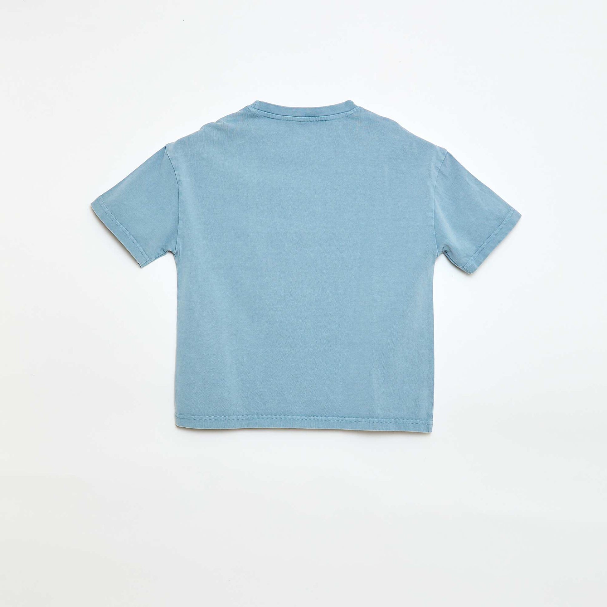 Oversized Washed-Effect T-Shirt BLUE