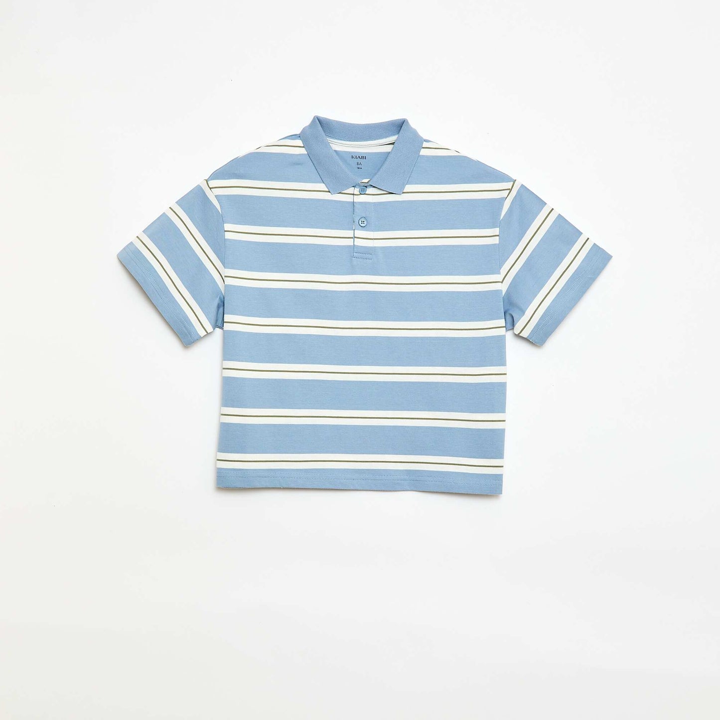 Striped Short-Sleeve Polo Shirt BLUE