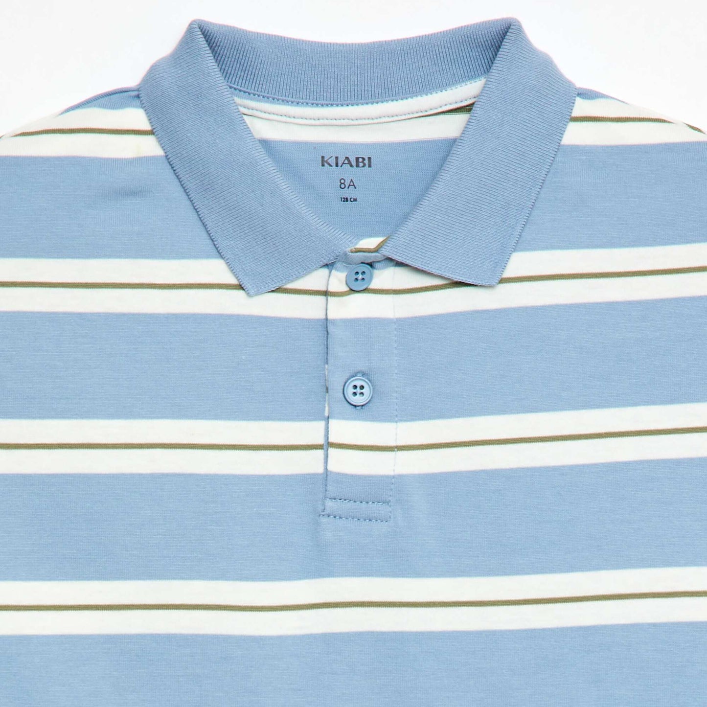 Striped Short-Sleeve Polo Shirt BLUE