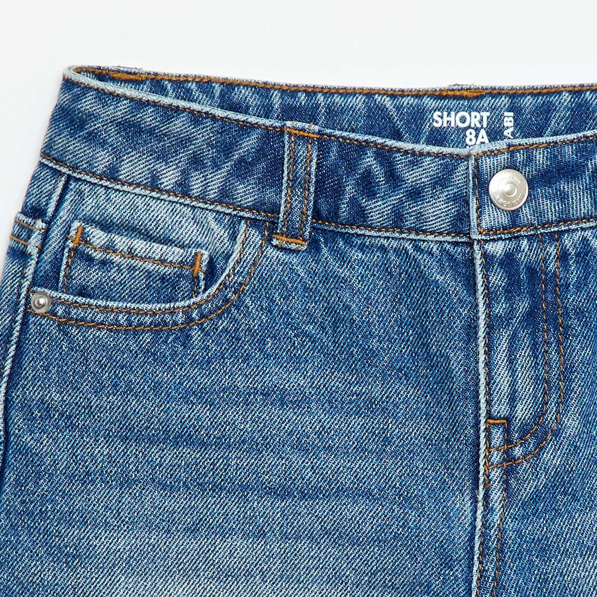 High-waisted denim shorts BLUE