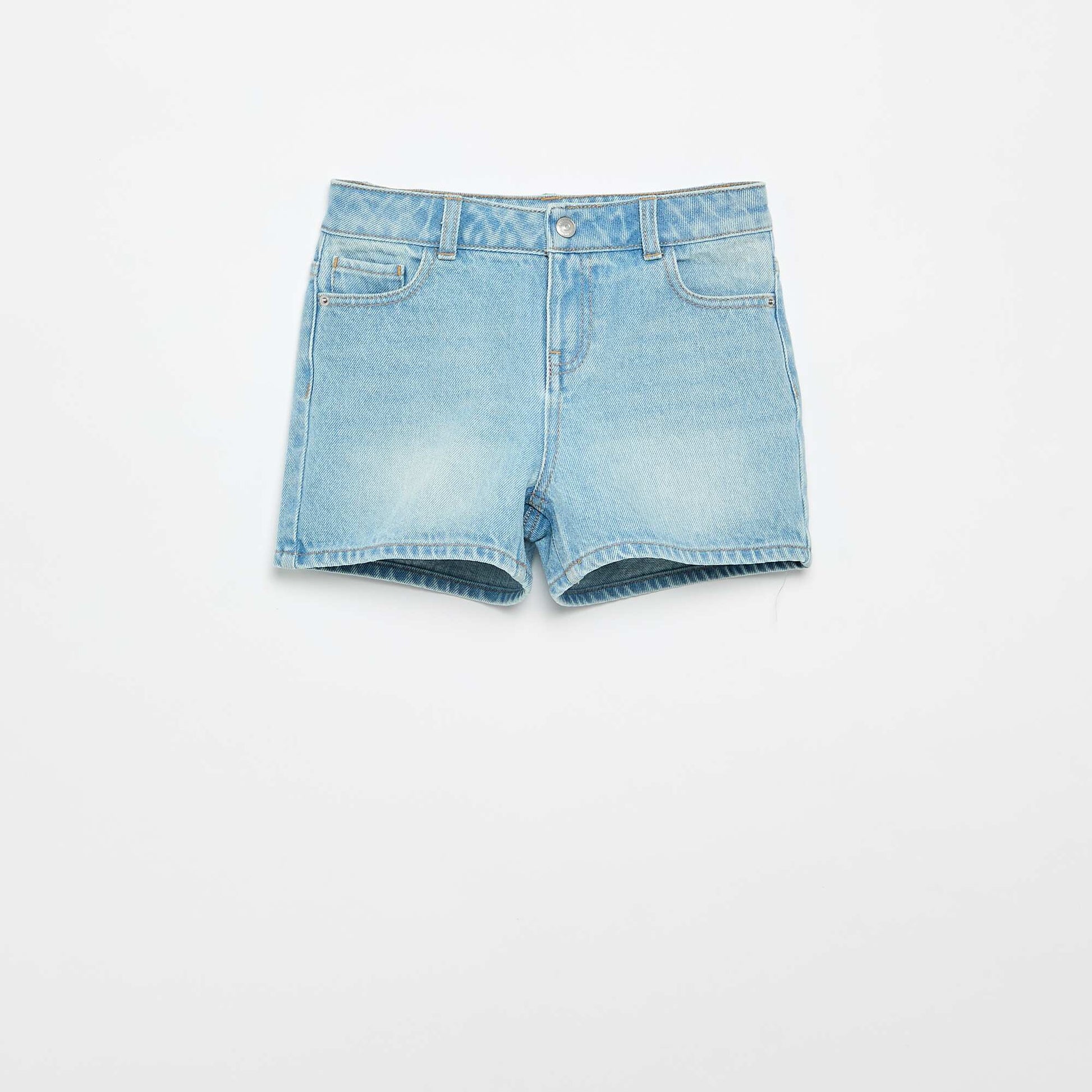 High-waisted denim shorts BLUE