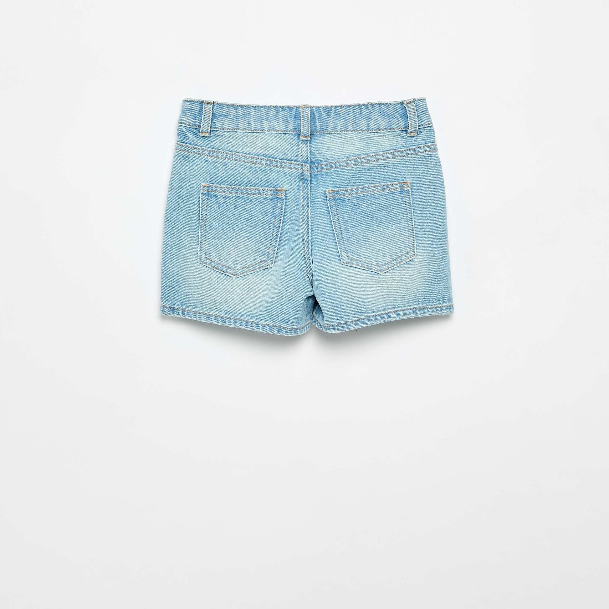 High-waisted denim shorts BLUE